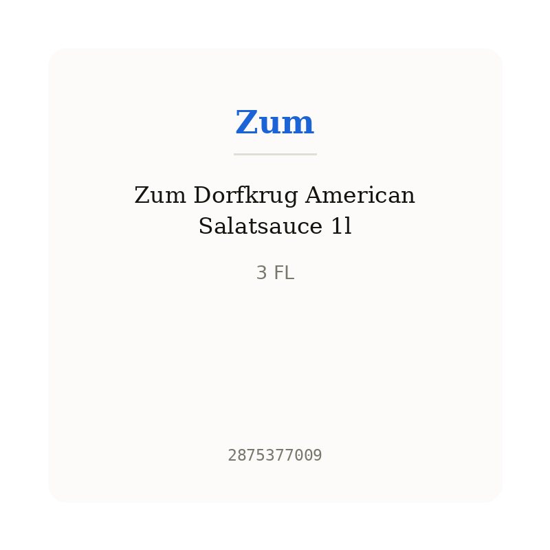 Zum Dorfkrug American Salatsauce 1l