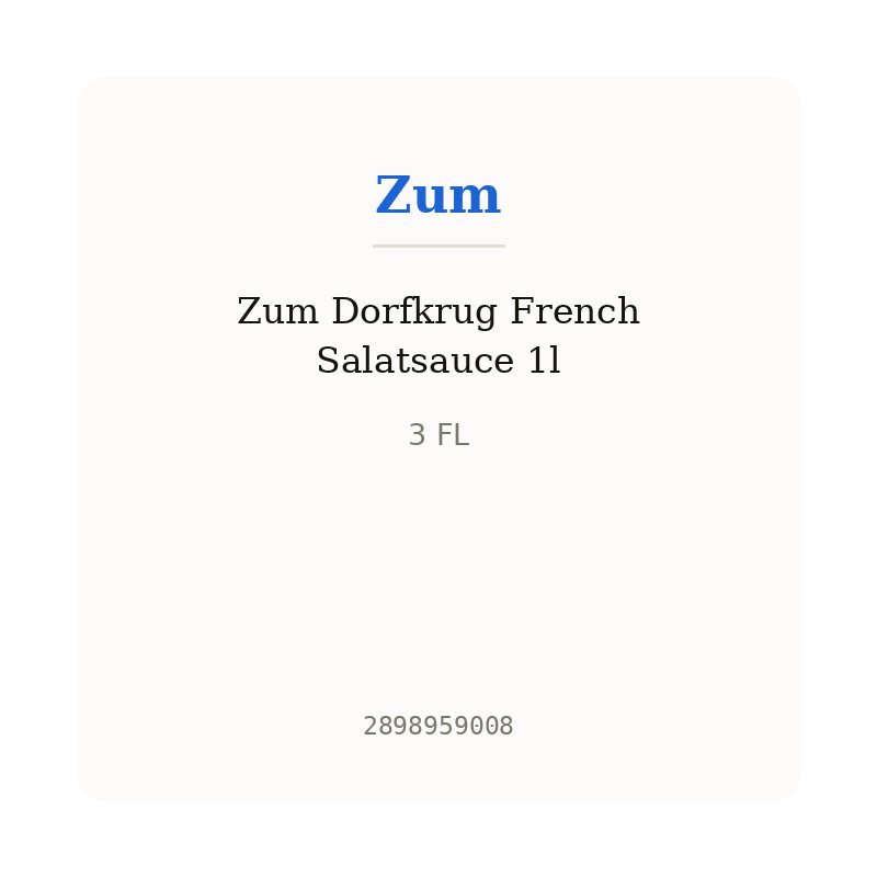 Zum Dorfkrug French Salatsauce 1l