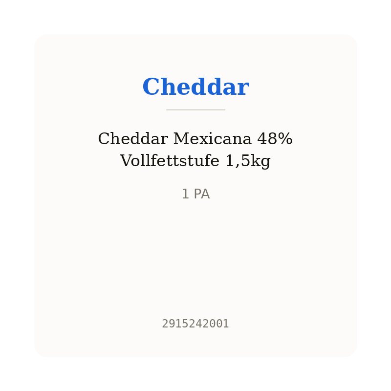 Cheddar Mexicana 48% Vollfettstufe 1,5kg