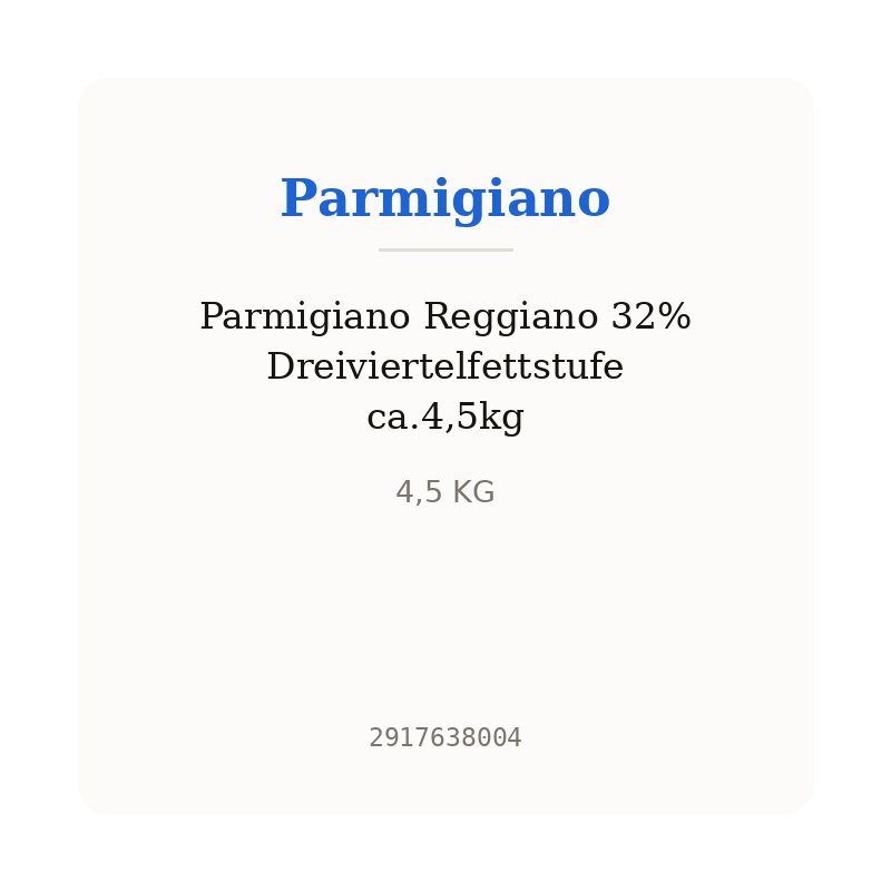 Parmigiano Reggiano 32% Dreiviertelfettstufe ca.4,5kg