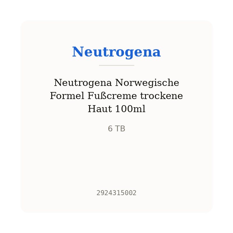 Neutrogena Norwegische Formel Fußcreme trockene Haut 100ml
