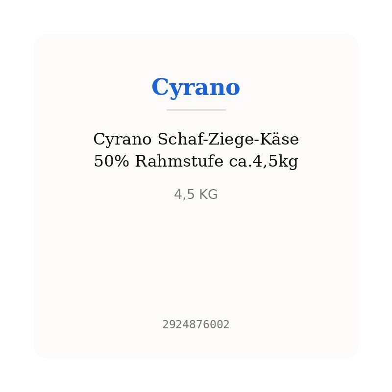 Cyrano Schaf-Ziege-Käse 50% Rahmstufe ca.4,5kg