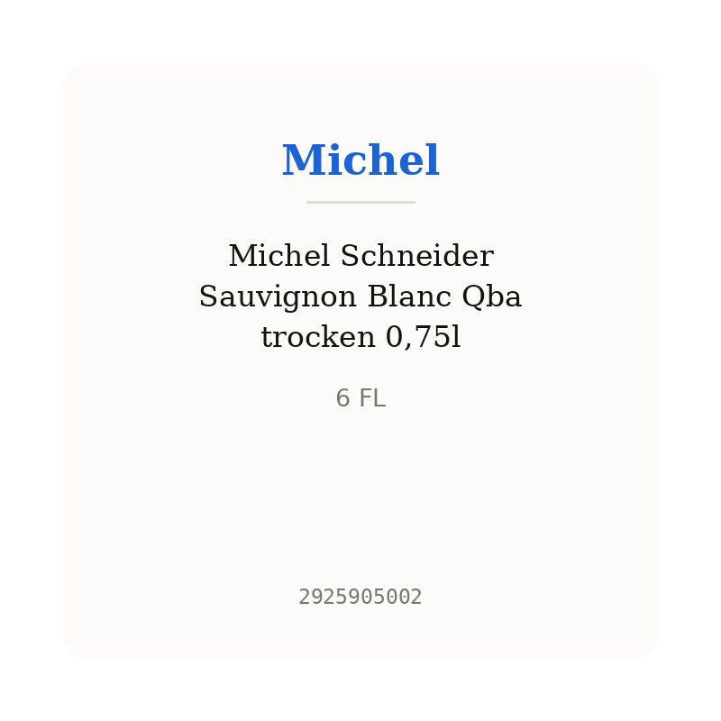 Michel Schneider Sauvignon Blanc Qba trocken 0,75l