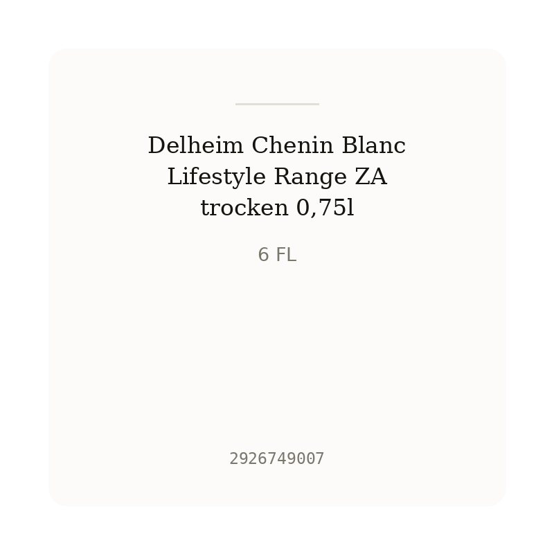 Delheim Chenin Blanc Lifestyle Range ZA trocken 0,75l