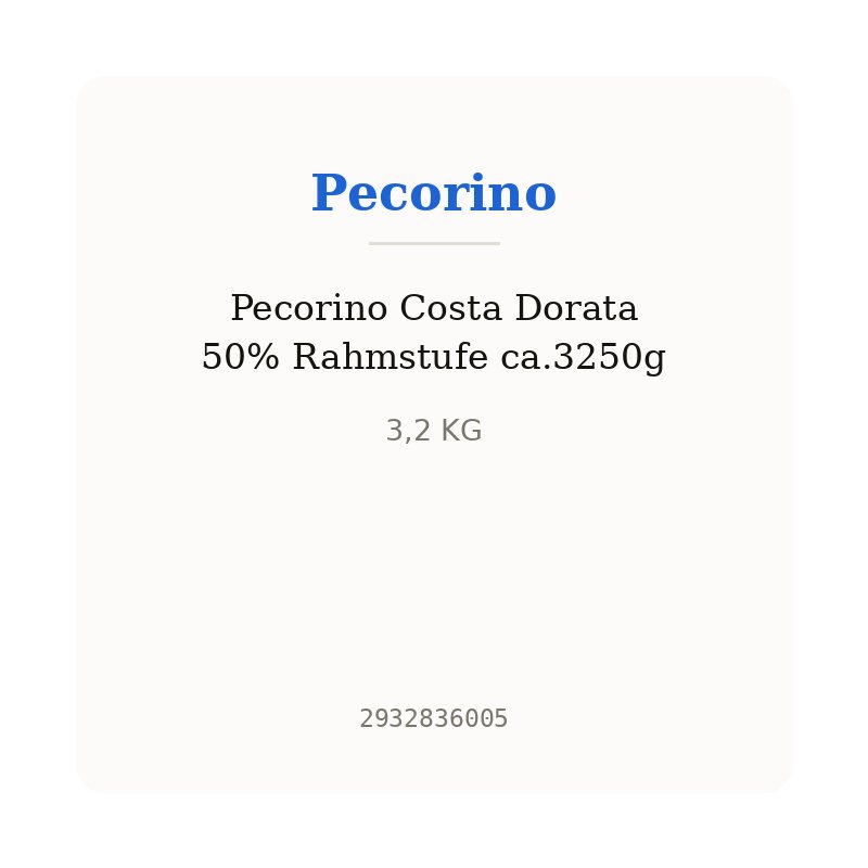 Pecorino Costa Dorata 50% Rahmstufe ca.3250g