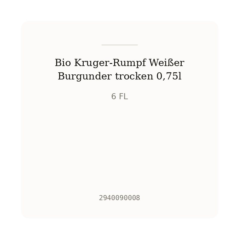 Bio Kruger-Rumpf Weißer Burgunder trocken 0,75l