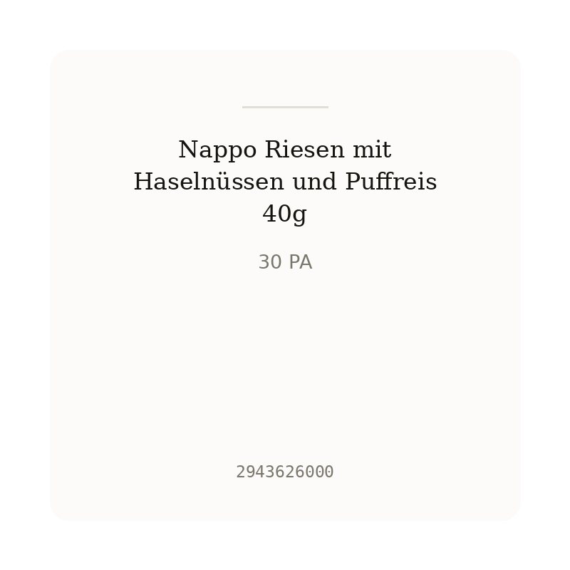 Nappo Riesen mit Haselnüssen und Puffreis 40g