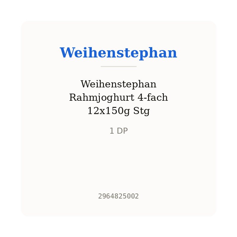 Weihenstephan Rahmjoghurt 4-fach 12x150g Stg
