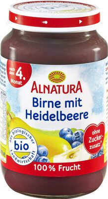 Bio Alnatura Birne mit Heidelbeere nach dem 4.Monat 190g
