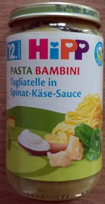 Bio Hipp Menü Pasta Bambini Tagliatelle in Spinat-Käse-Sauce ab 12.Monat 250g