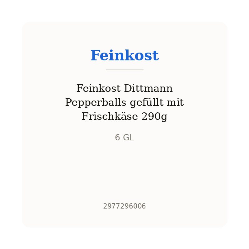 Feinkost Dittmann Pepperballs gefüllt mit Frischkäse 290g