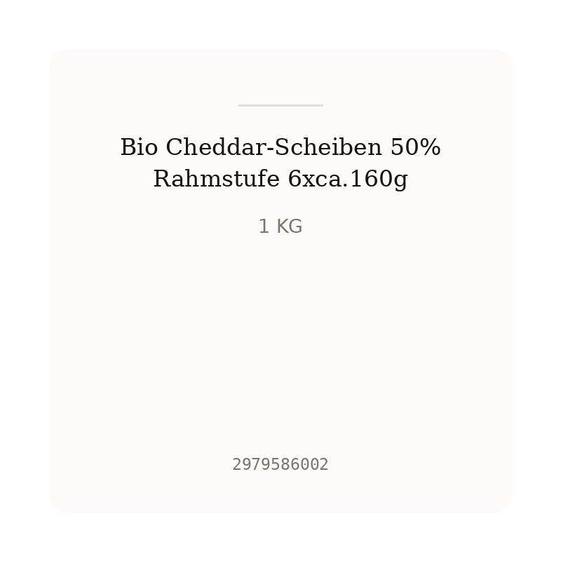 Bio Cheddar-Scheiben 50% Rahmstufe 6xca.160g