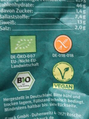 Bio Bauck Mühle Schwarzbrot glutenfrei 500g