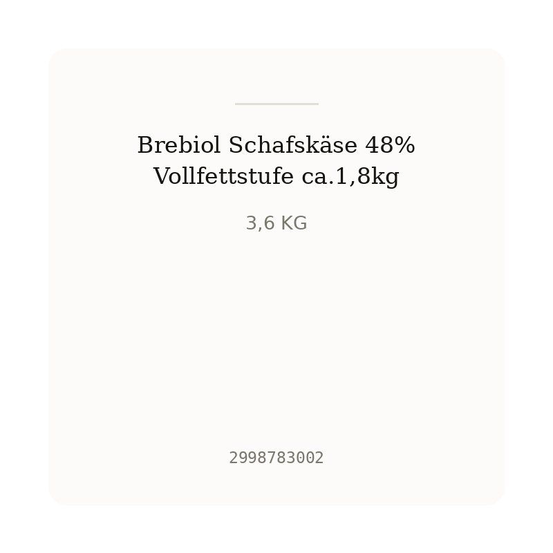 Brebiol Schafskäse 48% Vollfettstufe ca.1,8kg