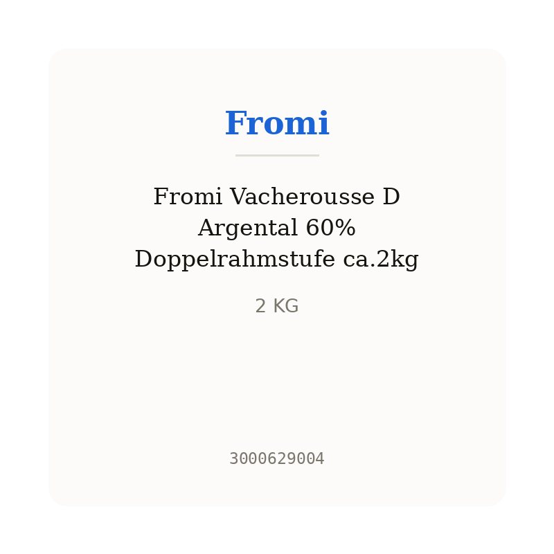 Fromi Vacherousse D Argental 60% Doppelrahmstufe ca.2kg