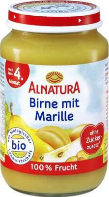 Bio Alnatura Birne mit Marille nach dem 4. Monat 190g