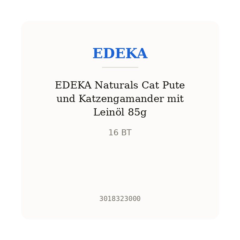 EDEKA Naturals Cat Pute und Katzengamander mit Leinöl 85g