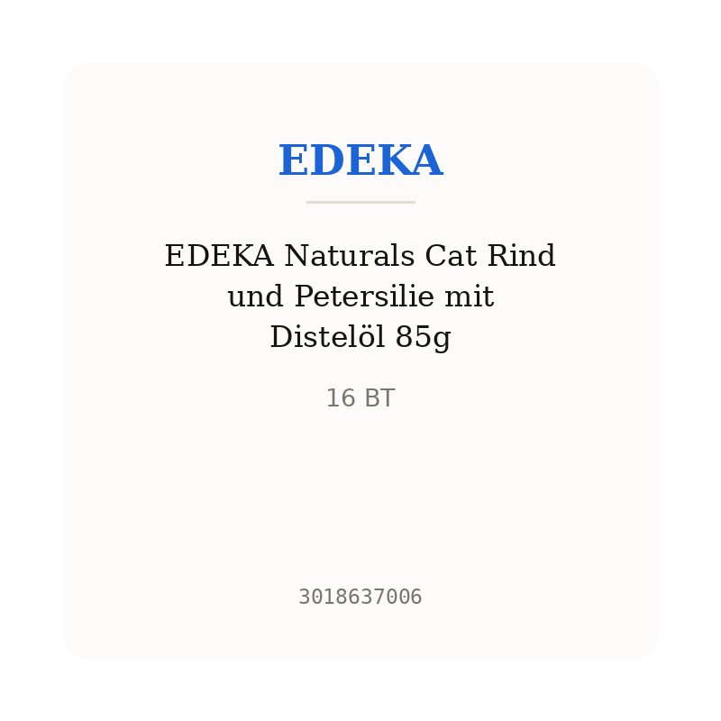 EDEKA Naturals Cat Rind und Petersilie mit Distelöl 85g