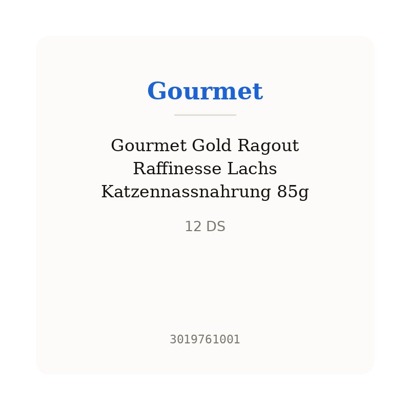 Gourmet Gold Ragout Raffinesse Lachs Katzennassnahrung 85g