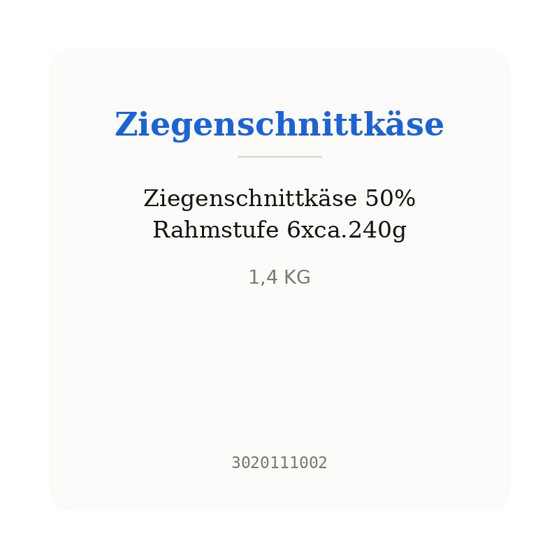 Ziegenschnittkäse 50% Rahmstufe 6xca.240g