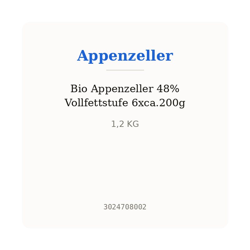 Bio Appenzeller 48% Vollfettstufe 6xca.200g