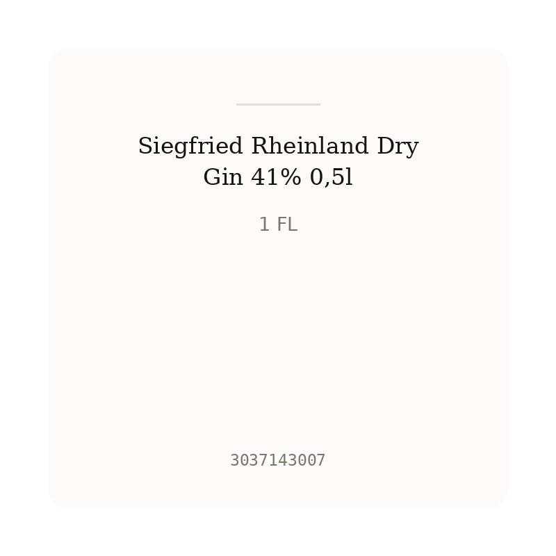 Siegfried Rheinland Dry Gin 41% 0,5l