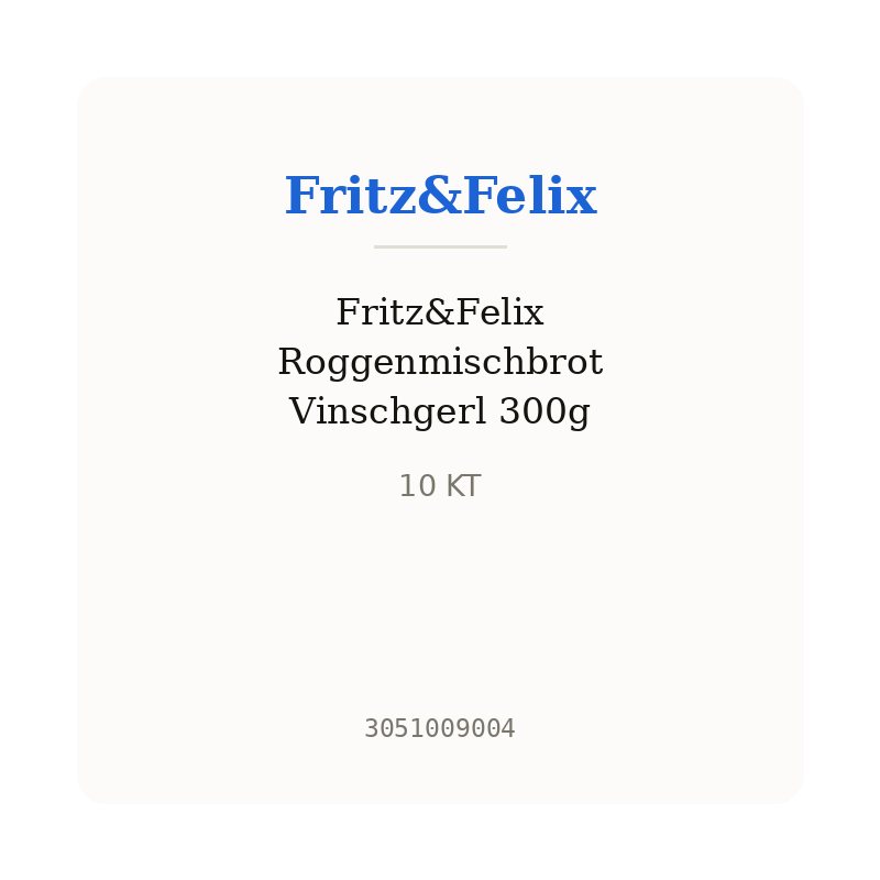 Fritz&Felix Roggenmischbrot Vinschgerl 300g