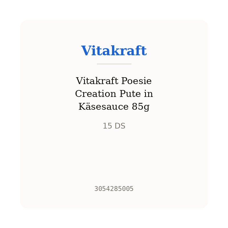 Vitakraft Poesie Creation Pute in Käsesauce 85g