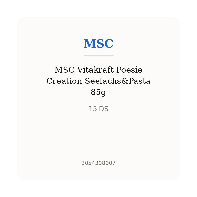 MSC Vitakraft Poesie Creation Seelachs&Pasta 85g