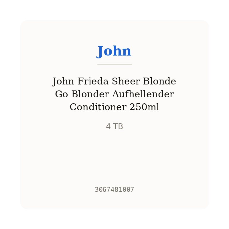 John Frieda Sheer Blonde Go Blonder Aufhellender Conditioner 250ml