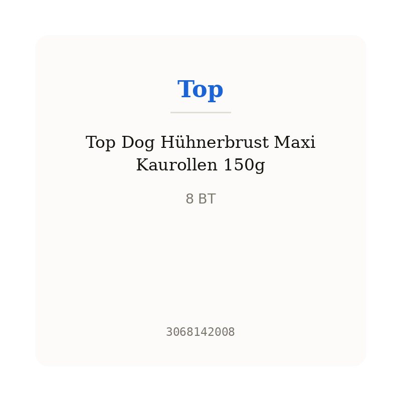 Top Dog Hühnerbrust Maxi Kaurollen 150g