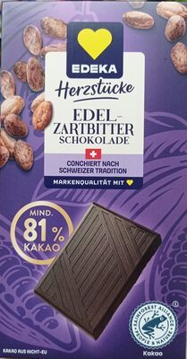 EDEKA Herzstücke Schweizer Edel-Zartbitterschokolade 81% 100g