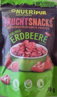 FruchtSnacks Erdbeeren Scheiben gefriergetrocknet für Smoothies, Müsli oder Joghurt 70g