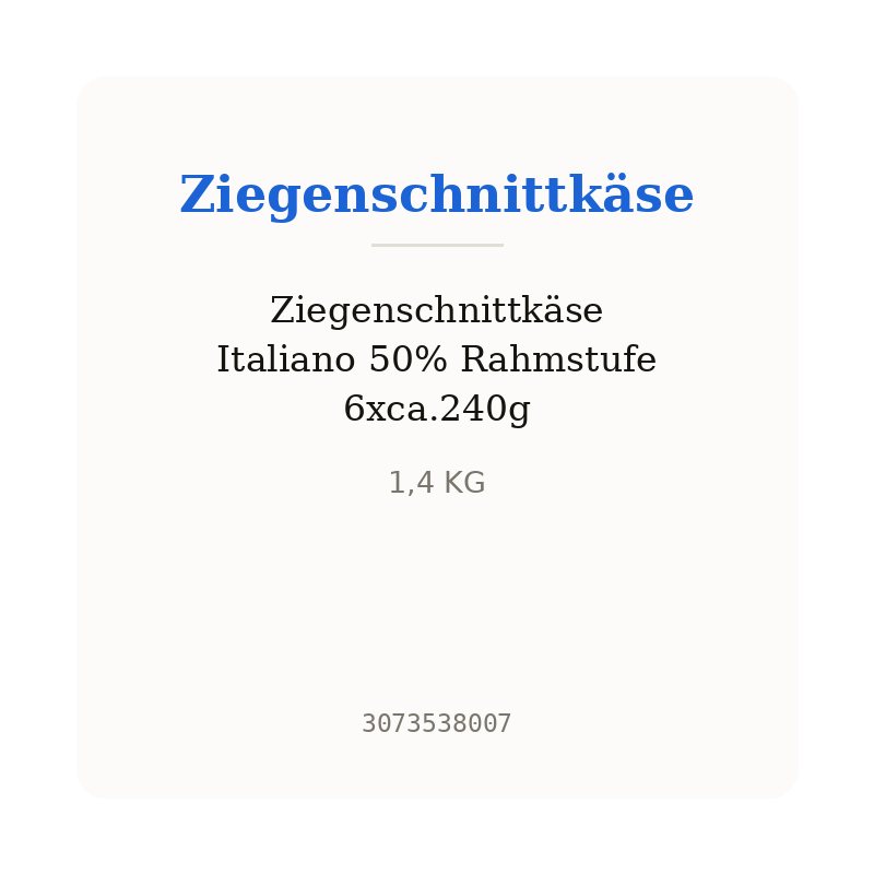 Ziegenschnittkäse Italiano 50% Rahmstufe 6xca.240g