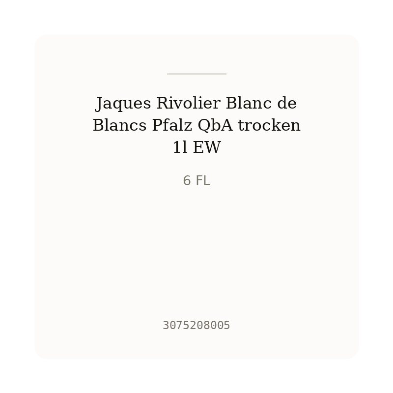 Jaques Rivolier Blanc de Blancs Pfalz QbA trocken 1l EW