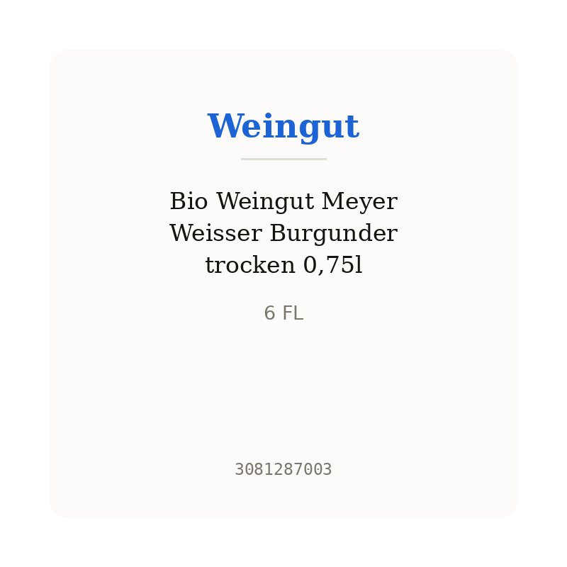 Bio Weingut Meyer Weisser Burgunder trocken 0,75l