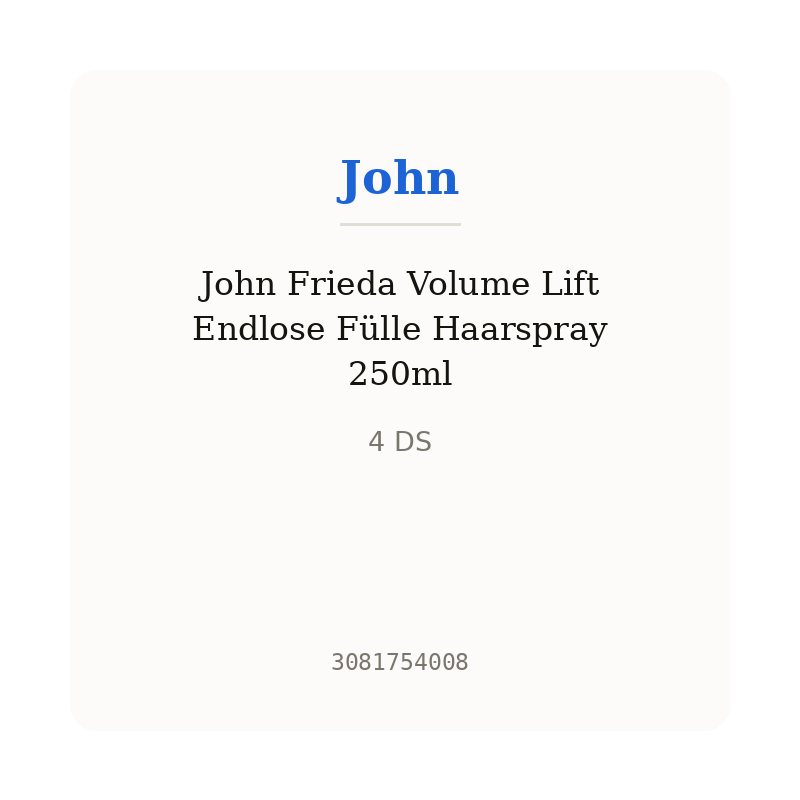 John Frieda Volume Lift Endlose Fülle Haarspray 250ml