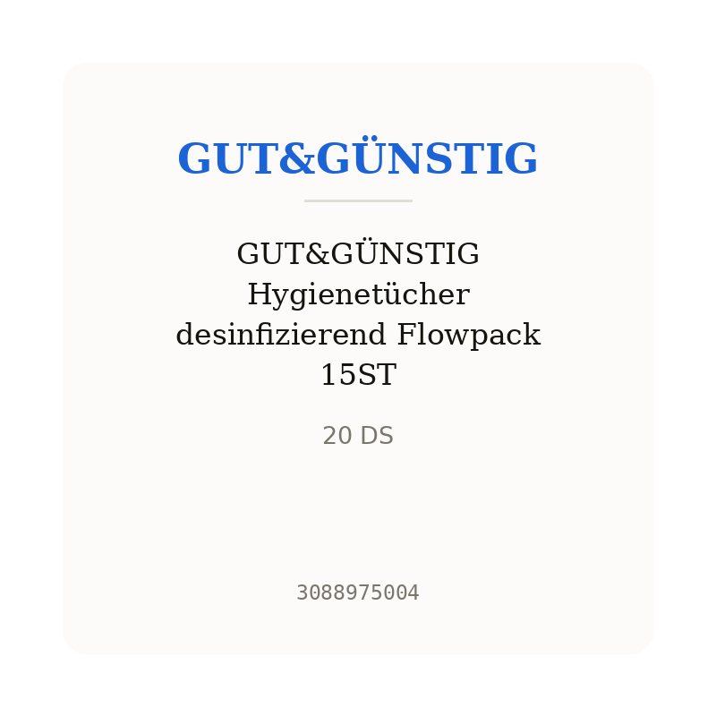 GUT&GÜNSTIG Hygienetücher desinfizierend Flowpack 15ST