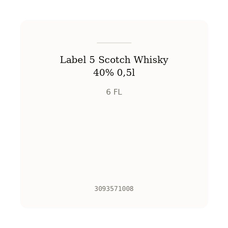 Label 5 Scotch Whisky 40% 0,5l