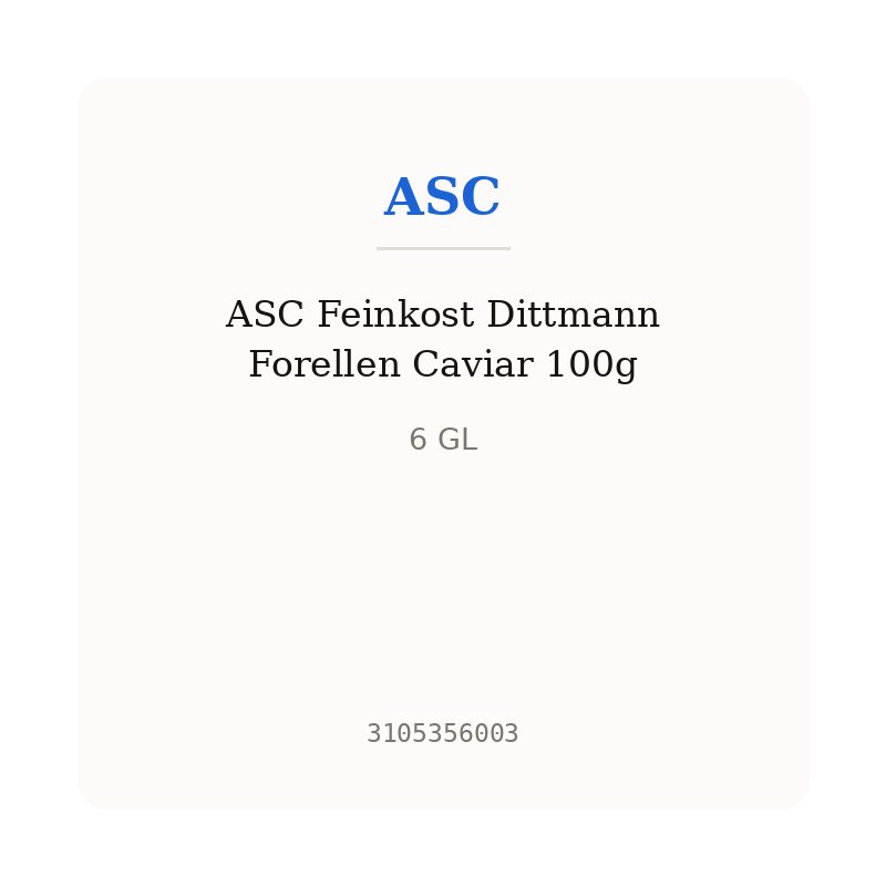 ASC Feinkost Dittmann Forellen Caviar 100g