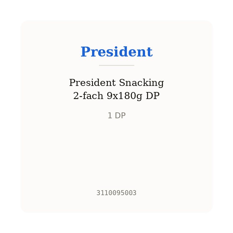 President Snacking 2-fach 9x180g DP