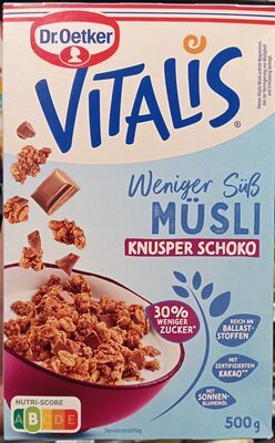 Dr.Oetker Vitalis Knusper Schoko weniger süß 500g