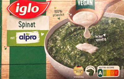 Iglo Spinat mit Alpro Soya 550g