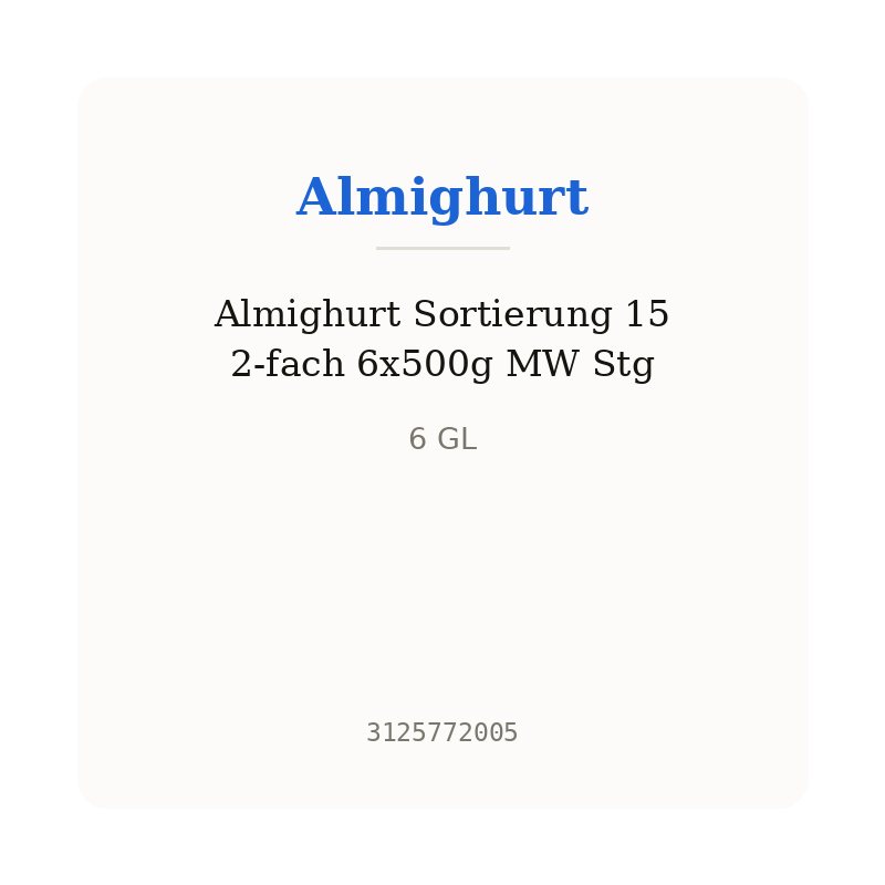 Almighurt Sortierung 15 2-fach 6x500g MW Stg