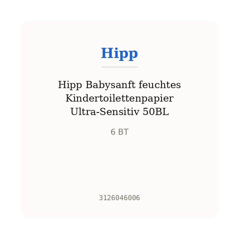 Hipp Babysanft feuchtes Kindertoilettenpapier Ultra-Sensitiv 50BL