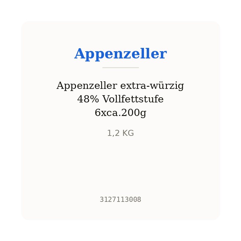 Appenzeller extra-würzig 48% Vollfettstufe 6xca.200g