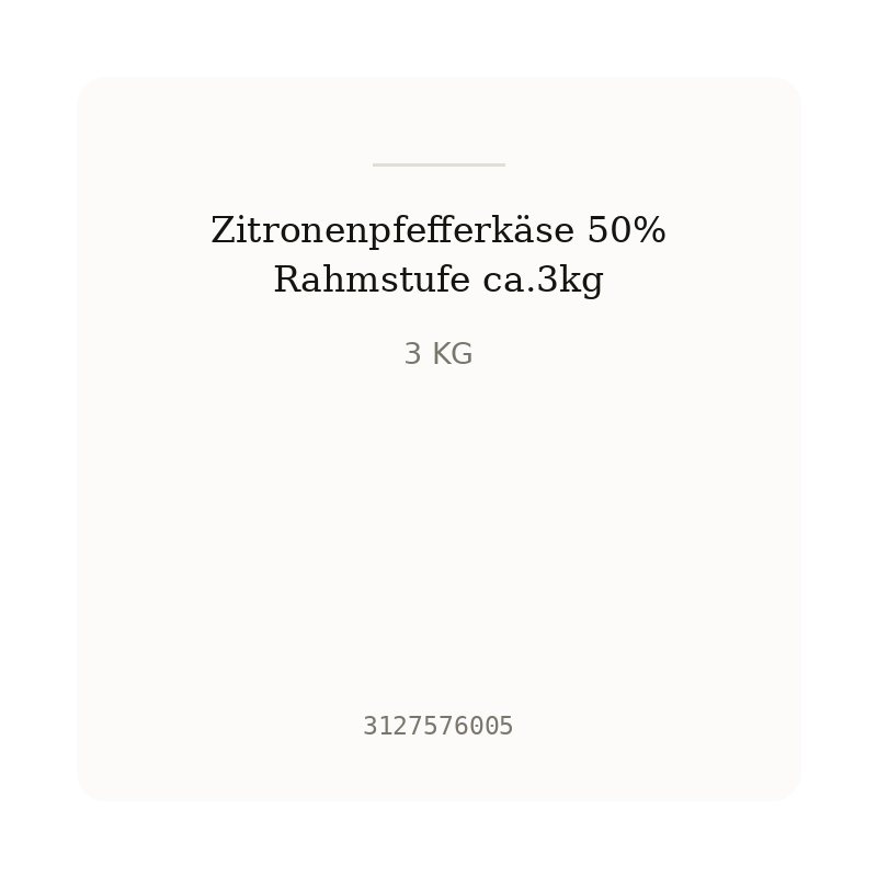 Zitronenpfefferkäse 50% Rahmstufe ca.3kg