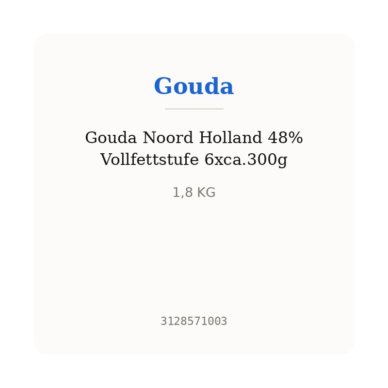 Gouda Noord Holland 48% Vollfettstufe 6xca.300g