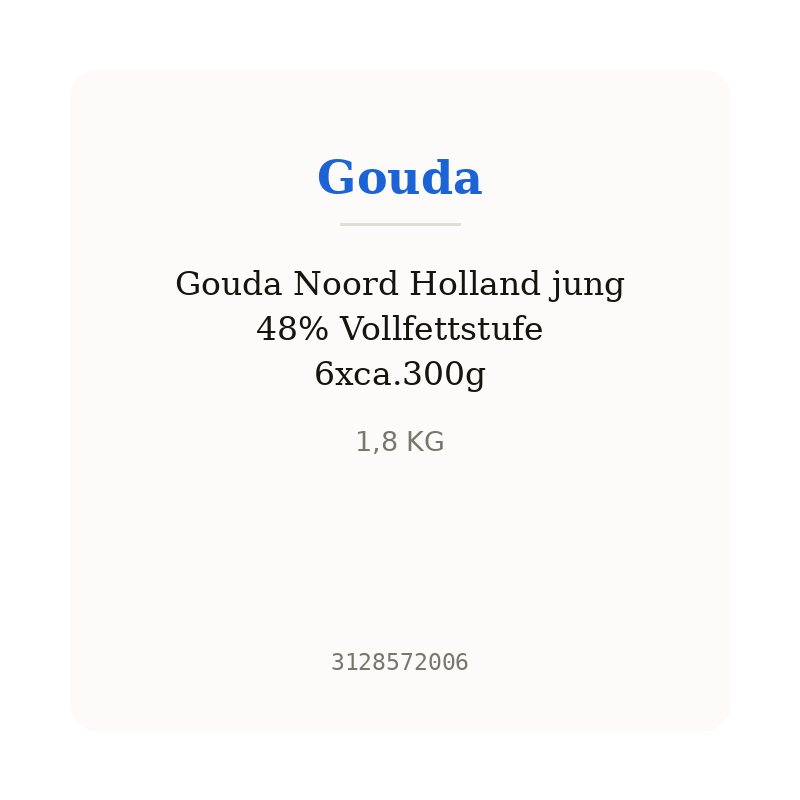 Gouda Noord Holland jung 48% Vollfettstufe 6xca.300g