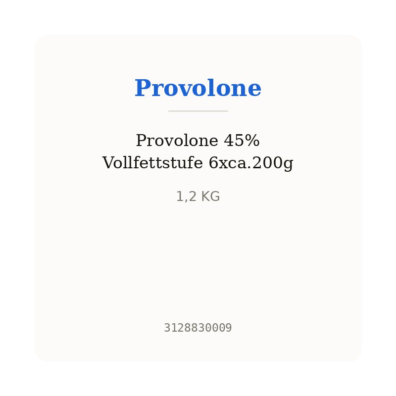 Provolone 45% полножирный 6xca.200g